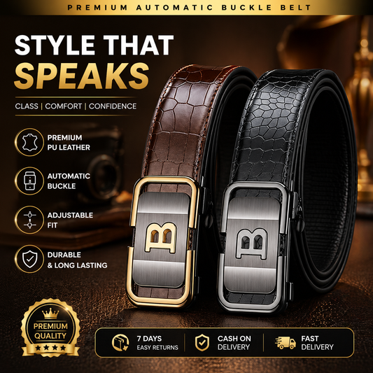 Men's Patterned Automatic Buckle Belt (Buy 1 Get 1 FREE)