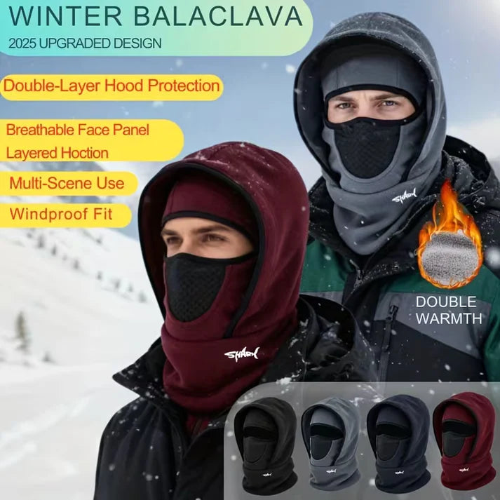 🔥Balaclava Winter Double Layer Hood Protection with Shark Letter Print (BUY 1 GET 1 FREE)