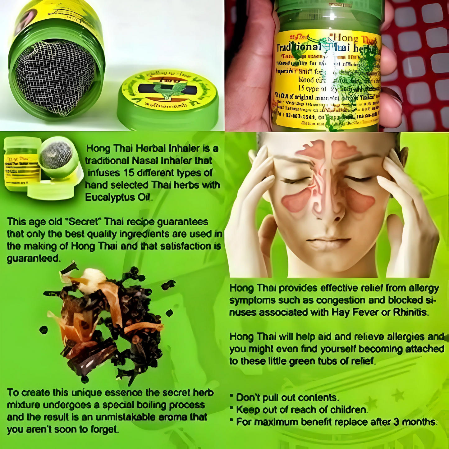 Hong Thai Traditional Herbal Inhaler 🌿🌬️ ( Buy 1 Get 1 FREE🔥🔥)