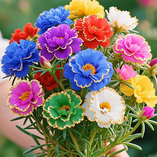 🌸 BUY 1 GET 1 FREE! 🌸Golden Lace Portulaca🌸✨ Brilliant Double Blooms for Effortless Summer Color